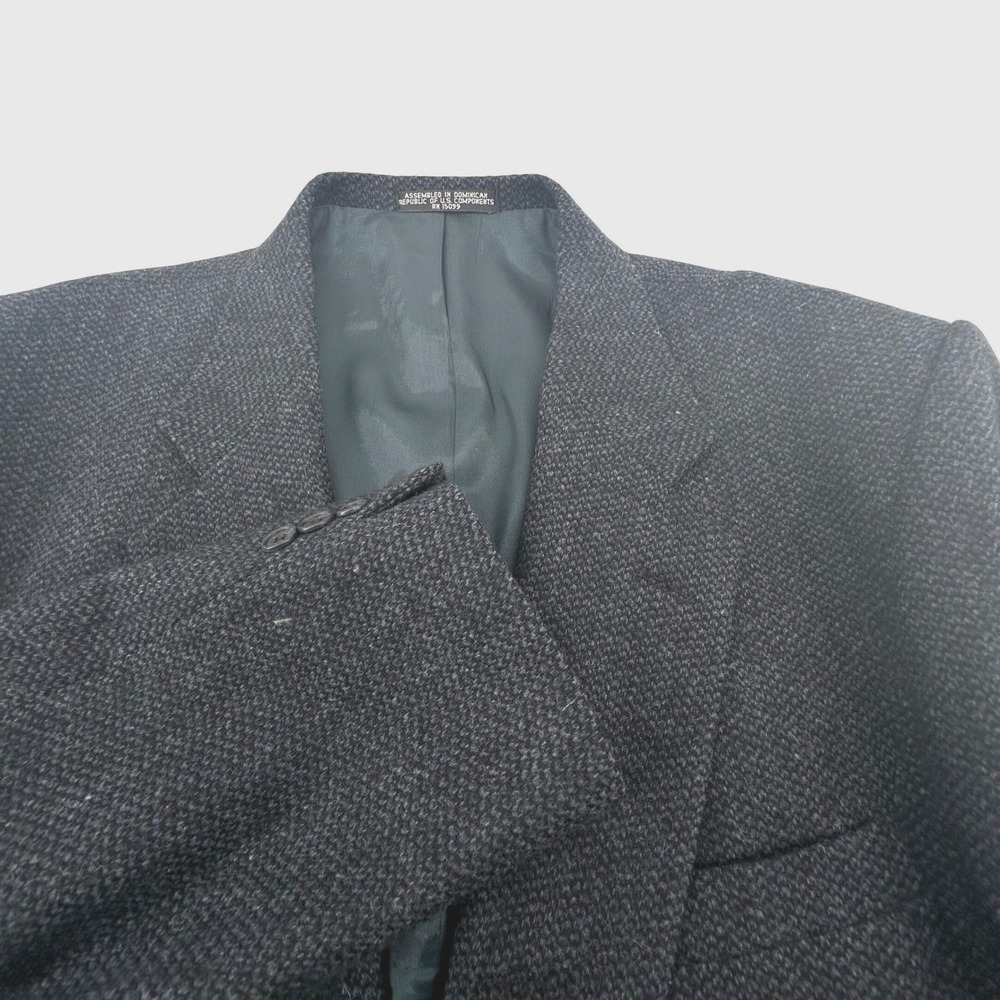 Barrington Tweed Blazer Men Size 46R Blue Gray Wool Textured Sport Coat Academic